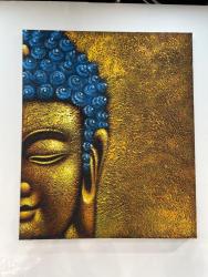 Handgemaltes Ölgemälde auf Leinwand "Goldener Buddha" ca. 100 x 120 x 4 cm